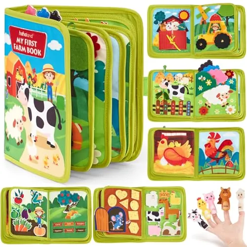 hahaland Libro Montessori 1 año, Busy Board Juguetes Niños 1 2 años