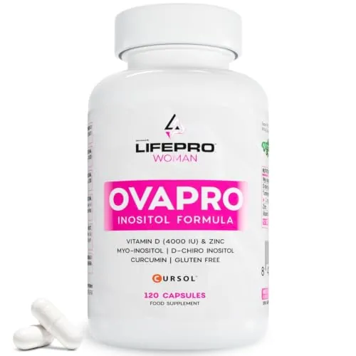 Life Pro Ovapro Myo Inositol 120 Vegancaps - Apoyo Hormonal y Metabólico para Mujeres - Con Cúrcuma, Zinc y Vitamina D - Ideal para SOP y Salud Femenina