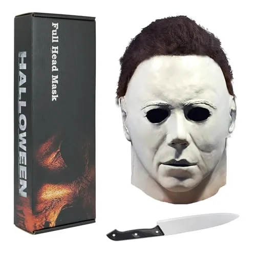 Xambop Máscara de Halloween Original 1978, máscara de terror realista Scary Halloween Cosplay máscara