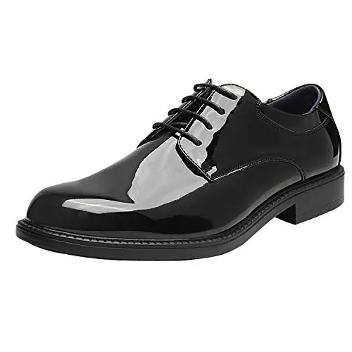 Bruno Marc Zapatos de Vestir Oxfords Zapatos de Cordones Clásico Zapatos de Traje Formales Derby para Hombre,Size 41,Negro/Pat,DOWNING-02
