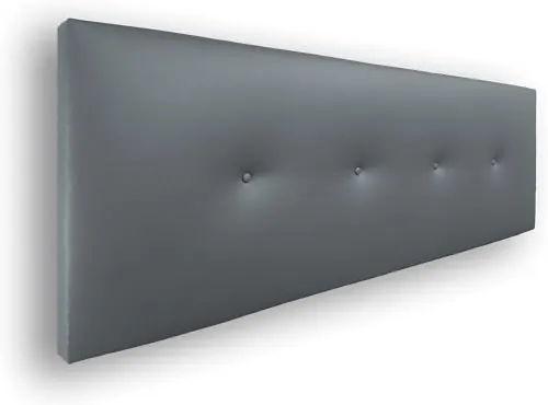 Silcar Home - Cabecero de Cama 135 Gris Oscuro - Tapizado, Estructura Madera, Hilera Botones Estilo Moderno - Fácil Instalación, Acolchado Confort - 135 cm, Polipiel Gris Oscuro