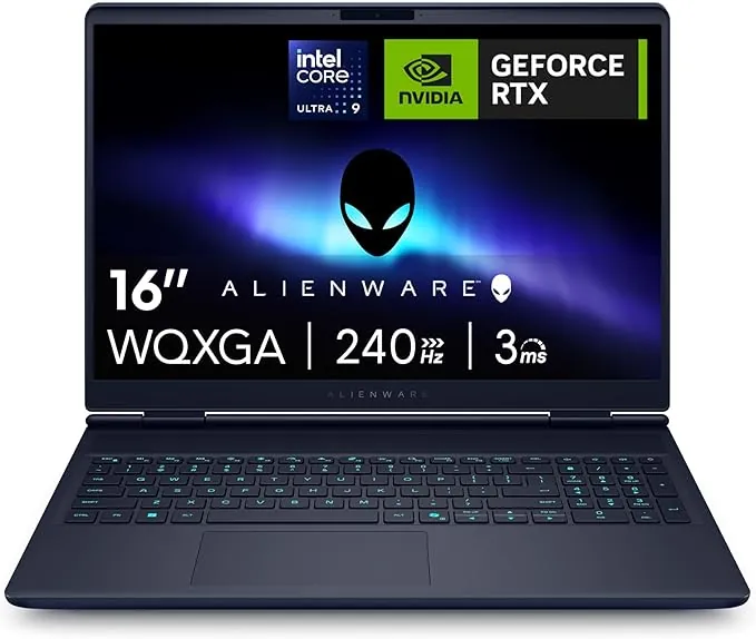 Alienware 16x Aurora Portátil Gaming AC16251 16" WQXGA 240Hz G-Sync, Intel Core Ultra 9 275HX Series 2, Nvidia Geforce RTX 5070, 32GB RAM, 1TB SSD, Windows 11 Home,Teclado AlienFX RGB QWERTY Español