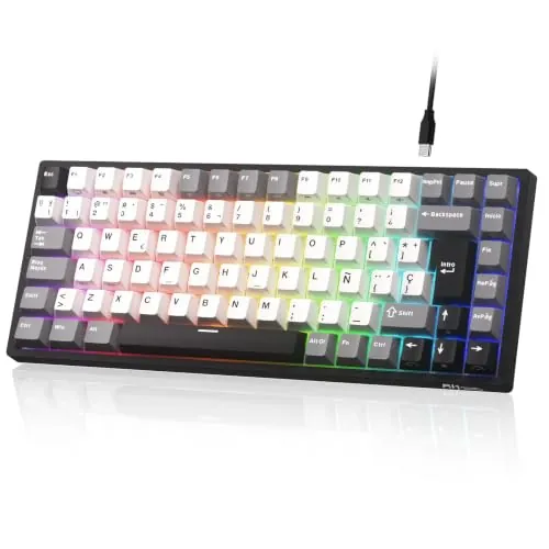 RK ROYAL KLUDGE RK84ES Teclado mecánico Juegos, 75% RGB Hot-Swap, Español