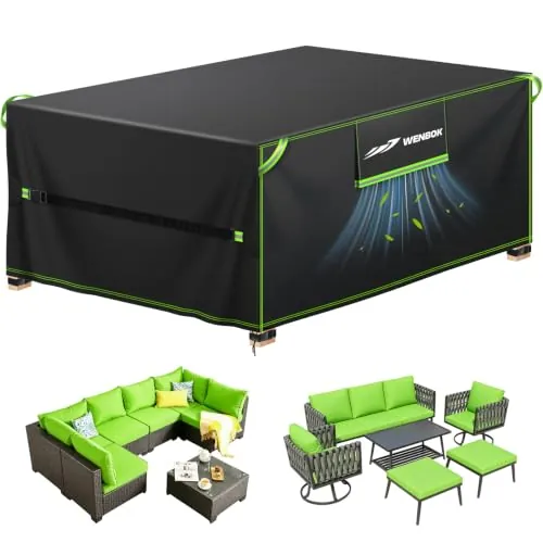 QCCQ Fundas Muebles Jardin Exterior Impermeable Oxford 420D,300x250x100cm