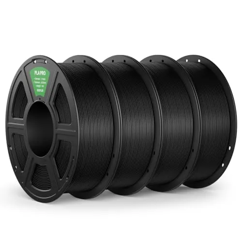 DEEPLEE PLA Pro Filamento 1.75 mm, Negro, Kit 4 x 1 kg