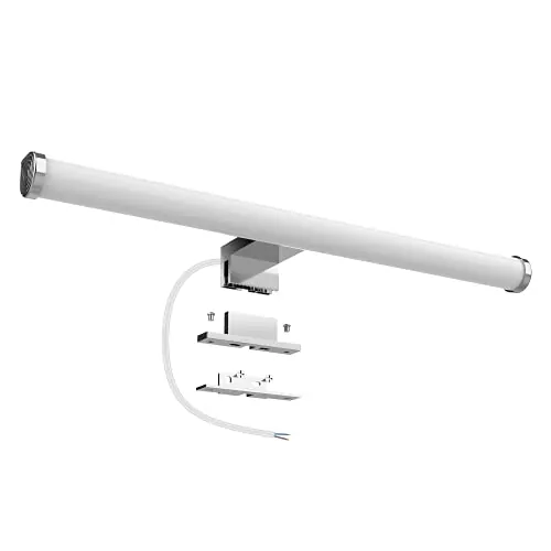 Aourow Lámpara de Espejo LED 40cm 10W 1200lm,Luz de Espejo de Baño Neutra Blanca Súper Brillante 4000K,Impermeable IP44,Aplique de Espejo de Baño No Estroboscópico 230V,Clase II(Sin Interruptor)