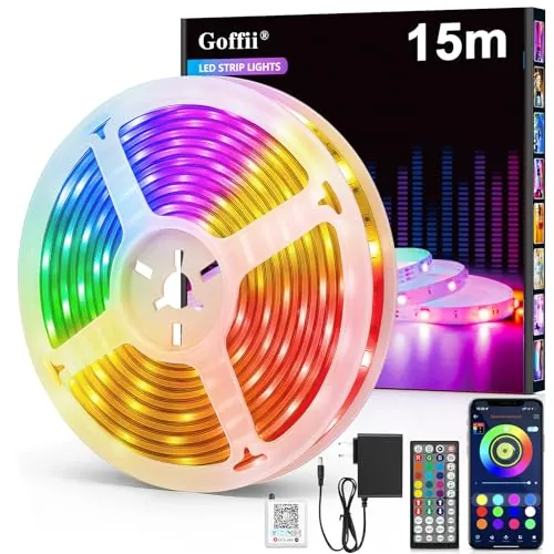 Tira LED 10 Metros, Luces Led Habitacion, RGB Luces LED Bluetooth Adhesivas