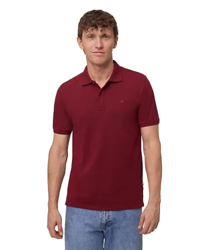 DANISH ENDURANCE Polo Hombre Manga Corta en Algodón Orgánico, 1 o 2 Pack, Rojo, L