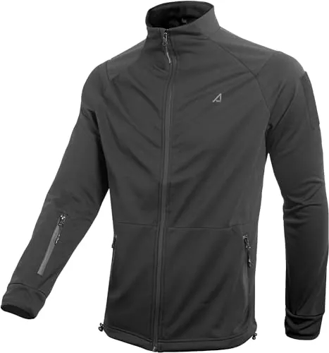 ACE Schakal Chaqueta softshell Slim Fit: chaqueta de exterior para ciclismo, senderismo y trekking, robusta y deportiva - Negro - XXL