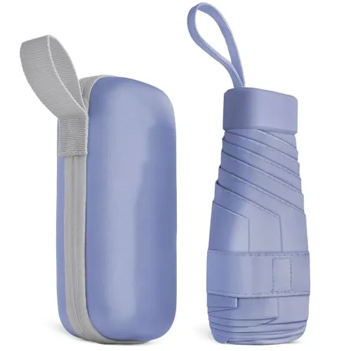 Aolso Mini Paraguas del Sol，Paraguas Plegable,Paraguas Plegable Antiviento para Hombre y Mujer Apertura y Cierre, Paraguas Plegables y Compacto Resistencia UV & Impermeable-Púrpura