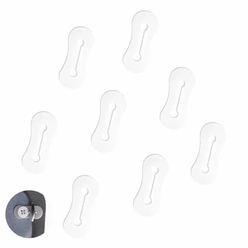 8 Piezas Adaptadores de Gemelos Gemelo de Camisa Silicona Invisible Puños Titular Extensión para la Camisas Hombre Blanco