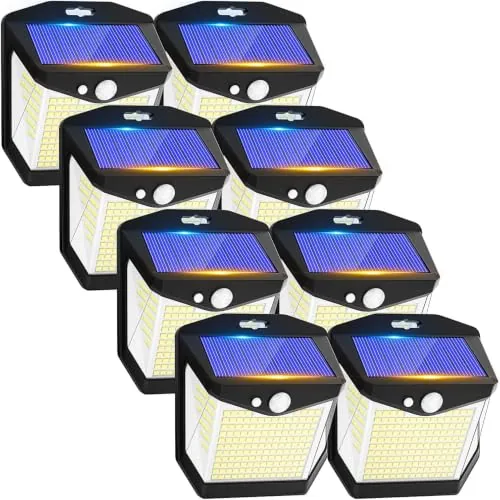 Luz Solar LED Exterior Jardin - 248 LED Luces Solares Sensor de Movimiento