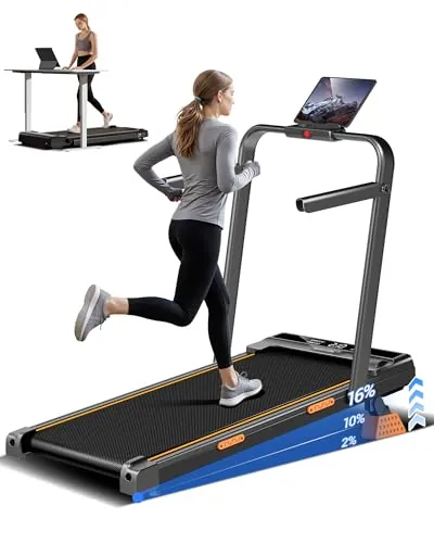 LONTEK Cinta de Correr Plegable con Inclinación 16%, 1-10km/h
