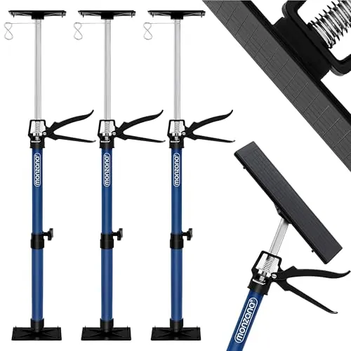 MONZANA® Set 3x Puntales Telescópicos 50-115cm Ajustables Acero Carga 30kg
