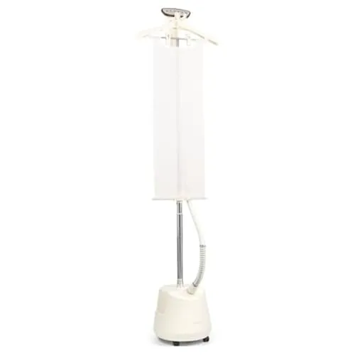 Fridja F1200 - Plancha de Vapor Vertical con Cepillo de Vapor de alta eficacia, depósito de 3 litros, Vaporizador de 2 modos, barra extensible, Centro de Planchado para todos los tejidos, color blanco