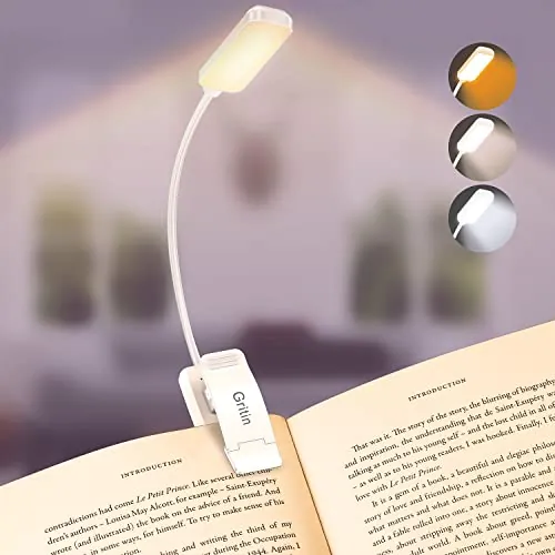 Gritin Luz de Lectura Recargable, Lampara Libro de Lectura con 9 LED