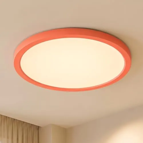 LQWELL Lámpara de techo LED Ultra Delgada Rosa 22cm 18W 4000K