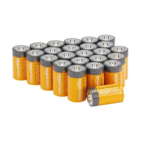 Amazon Basics - Paquete de 24 pilas alcalinas D para todo uso, 1,5 voltios, vida útil de 5 años