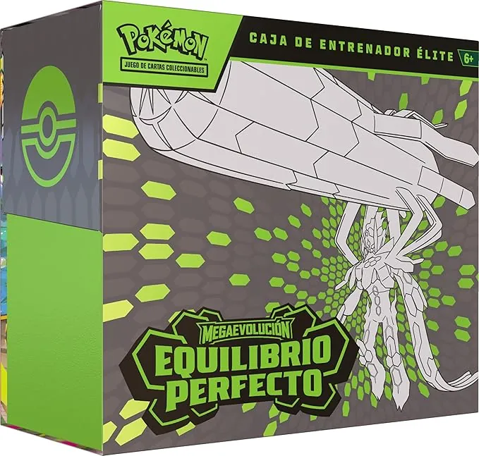Pokémon: Caja de Entrenador Élite de Megaevolución-Equilibrio JCC Pokémon (1 Carta de promoción con ilustración expandida, 9 Sobres de Mejora y Accesorios prémium)