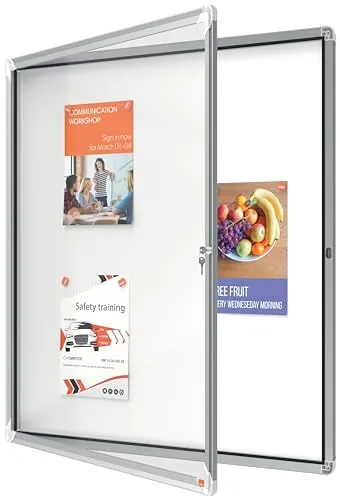 Nobo Vitrina Magnética para Exteriores con Cerradura para 12 Hojas A4, Premium Plus, Blanco, 1902581