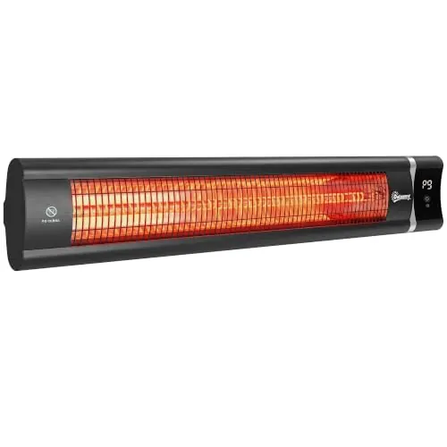 Outsunny Calefactor por Infrarrojos Terraza 3000 W, IP65, 9 Niveles Calor