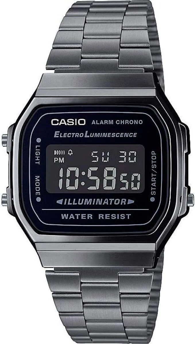 Casio - Reloj Vintage A168WEGG-1BEF - Reloj Unisex - Resistente a Salpicaduras - Digital - con Correa de Acero - Negro