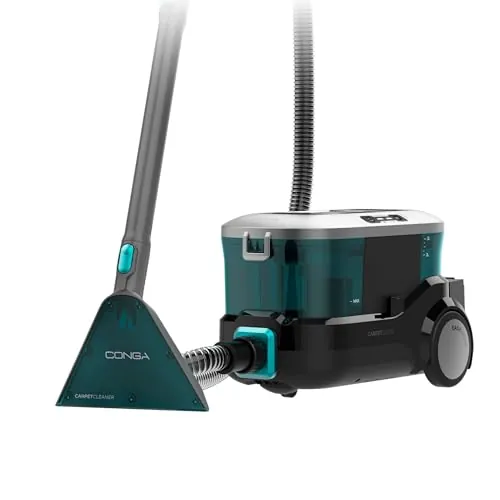 Cecotec Limpiador Aspirador de Tapicerías y Alfombras, Aspiradora de Trineo Conga CarpetClean 10000 EasyHome. 800W, Depósito de Agua Limpia 3L y Agua Sucia 1,5L, Multisuperficie, Kit Accesorios