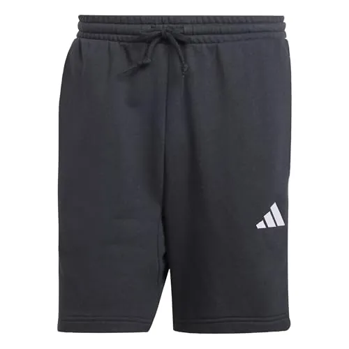 Adidas Uomo Essential Three Stripes French Terry Short, Black/White, XL