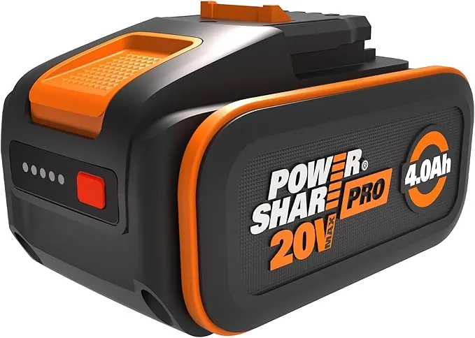 WORX PowerShare Pro WA3644 - Batería Recargable de Iones de Litio (20 V, 4,0 Ah, Mayor Seguridad y Mayor Tiempo de Funcionamiento, con indicador LED, innovadora tecnología Heatshield, Adecuada para