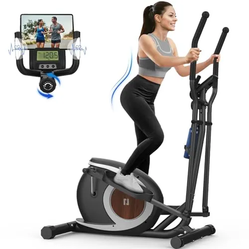 Cowmew Bicicleta Elíptica Ultra Silenciosa con 16 Niveles de Resistencia