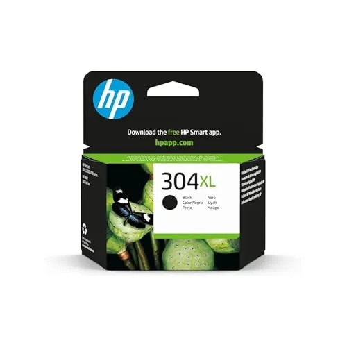HP 304XL N9K08AE, Negro, Cartucho de Tinta de Alta Capacidad Original, compatible con impresoras de inyección de tinta HP DeskJet 2620, 2630, 3720, 3730, 3750, 3760, HP Envy 5010, 5020, 5030