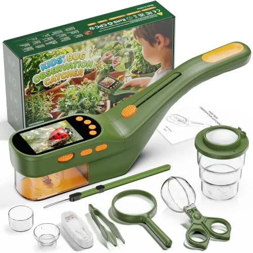ASPOVEN Atrapa Insectos con 500X Pantalla - Kit Explorador Niños