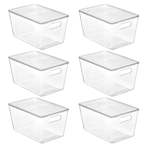 Vtopmart Juego de 6 Cajas Almacenamiento con Tapa Transparentes