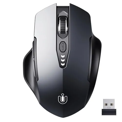 Uineer Ratón Inalámbrico 2,4 GHz, Batería Visible, 4 DPI