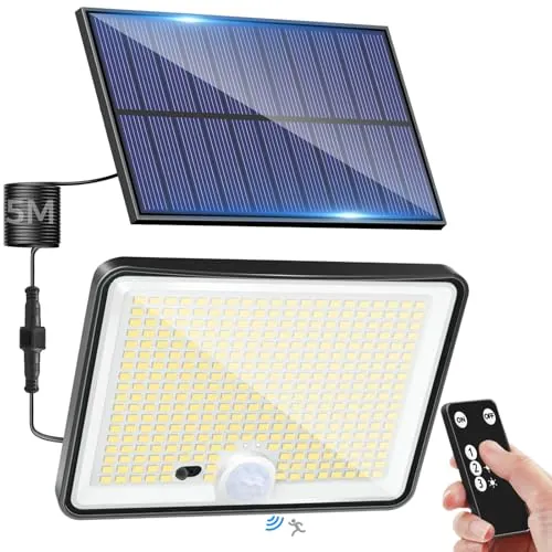 LOTMOS 1 Paquete 342LED Luz Solar Exterior Jardin Mando a Distancia
