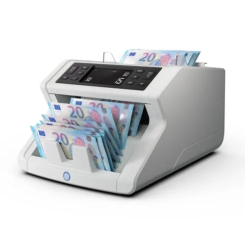 Safescan Contadora de Billetes 2210 para Billetes Clasificados - Contadora detectora de Billetes Falsos en 3 Puntos - Máquina para Contar Billetes Clasificados de Todas Las divisas