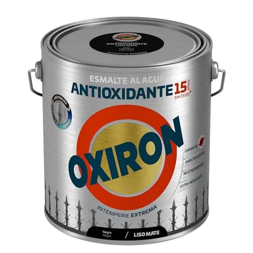 OXIRON Esmalte antioxidante al agua Liso Mate Negro 2,5L