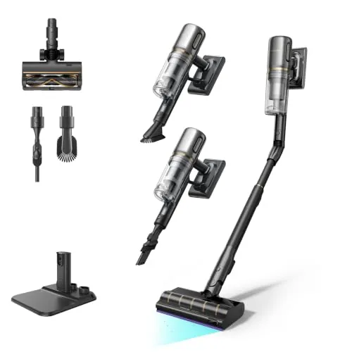 dreame V20 Pro-A, Aspirador sin Cable, 0 mm en Bordes, 24 000PA /210 AW | Corta Pelos TangleCut, Plegable a 90°, Extensible en 4 Posiciones, 90 min de Autonomía, Filtra el 99,99%, Pelos de Mascotas