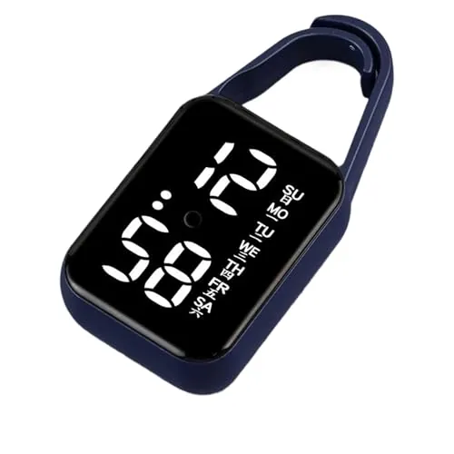 XuQiZZpp Reloj electrónico LED para colgar, con luz nocturna, resistente al agua, táctil, digital, para mujeres, hombres, regalo, llavero, relojes de bolsillo, turquesa, misura unica, Minimalista
