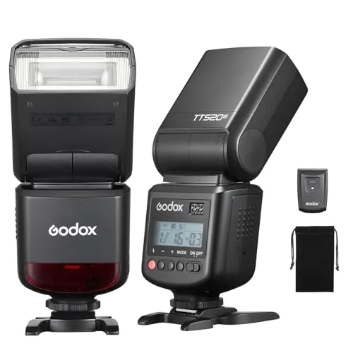 Godox TT520III Flash de Cámara, GN 33, Speedlight con RT-16 Wireless Trigger Transmitter, S1/S2 Optical Sync, PC Sync Port for Canon/Sony/Fujifilm/Nikon/Panasonic/Olympus