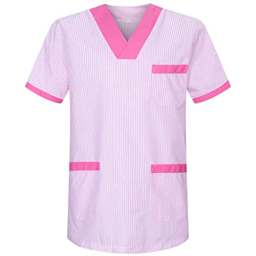 MISEMIYA - Casaca Unisex MÉDICO Enfermera Uniforme Limpieza Laboral ESTÉTICA Dentista Veterinaria Sanitario HOSTELERÍA - Ref.817 - L, Fucsia T817-9