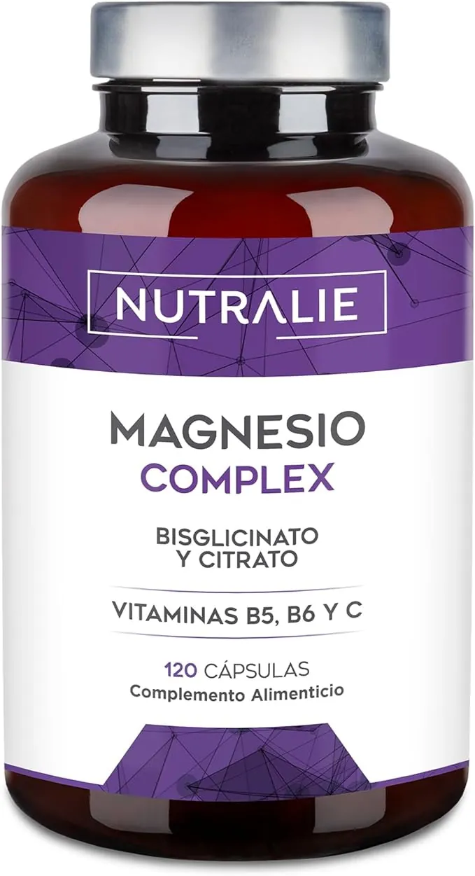 Citrato de Magnesio 1545mg + Magnesio Bisglicinato 600mg - Reduce Cansancio y Fatiga - Magnesium Complex Alta Biodisponibilidad - 120 Cápsulas Veganas Nutralie