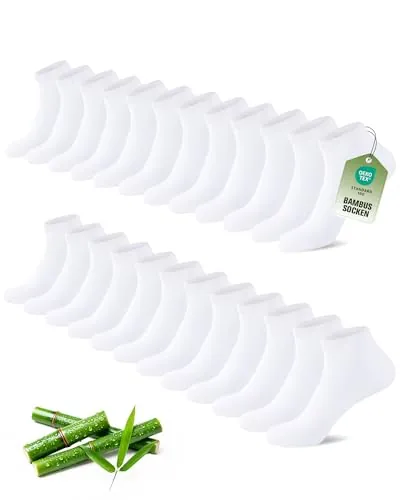 SukModen 12/24 Pares de Calcetines de Sneaker para Hombres y Mujeres en Bambú,Anti-Olor Transpirable Medias Cómodas,Calcetines Cortos para Uso Diario, Tiempo Libre,Compras y Casa