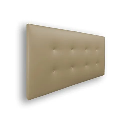 Silcar Home - Cabecero de Cama Carlo 160 Beige - Estructura de Madera, Tapizado en Polipiel, Diseño Moderno con Dos hileras Botones, Fácil Instalación - Polipiel Beige, 160 cm