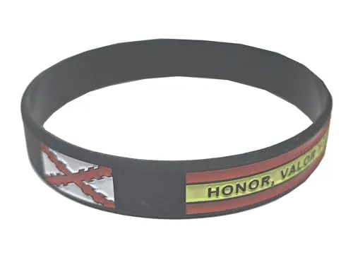 Tiendas LGP - Pulsera de Goma de Silicona con diseño de Bandera Cruz de Borgoña, Honor, Valor y Lealtad, Negra