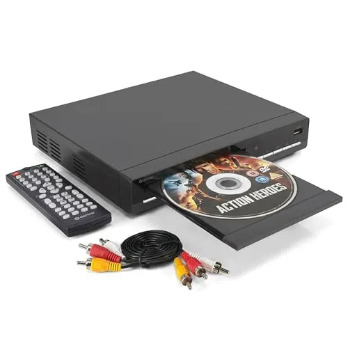 Denver DVH-7787 Reproductor DVD para TV con HDMI y USB | Region-Free | Escalado Full HD 1080p | Compatible con DVD, CD, AVI, JPEG | Dolby Digital | Mando a Distancia Incluido