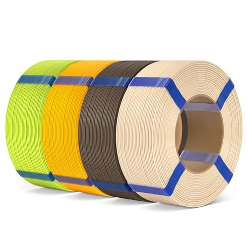 ELEGOO Filamento PLA Refill 1.75 4KG Amarillo Girasol, Verde Manzana, Marrón Chocolate, Beige