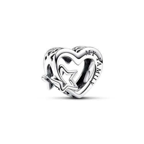 Pandora Moments Dije de plata de ley con diseño de corazón