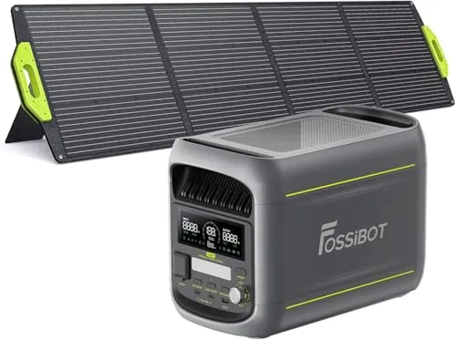 FOSSiBOT F1800 Estación de Energía Portátil 1024Wh Batería LiFePO4 1800W (Pico 3600W) con Panel Solar 200W, Carga Rápida 1200W, Modo ECO, BMS, App Control para Caravana, Camping, Hogar y Emergencias