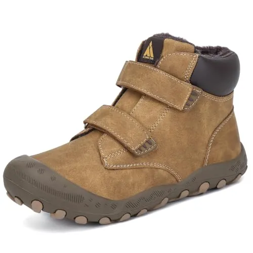 Mishansha Botas Invierno Niños Botas Nieve Cálidas Forradas,Marrónoscuro 34
